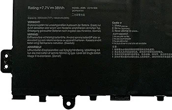 باتری لپتاپ ایسوس 7.7V 38Wh،