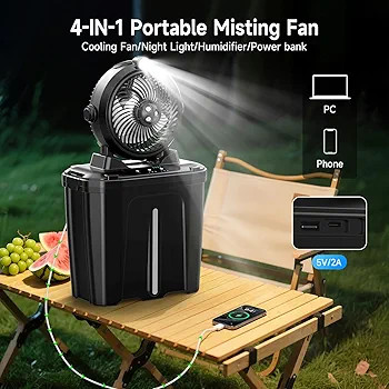 پنکه مهپاش باتری دار