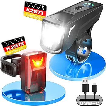 چراغ جلو و عقب دوچرخه USB، چراغ دوچرخه ضدآب، چراغ دوچرخه با سنسور نور، چراغ دوچرخه قابل شا