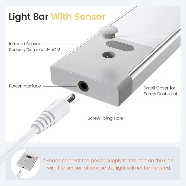 چراغ زیر کابینت چسپی(SS-1035IR12V300L-A)پک سه عددی