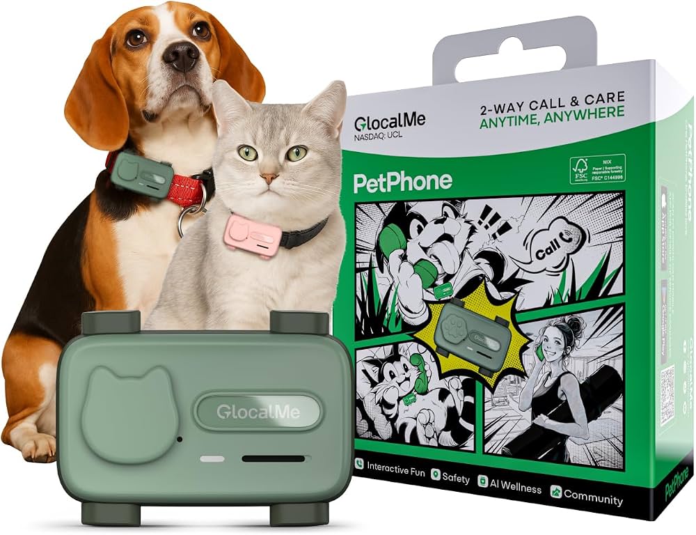 GlocalMe PetPhone ردیاب حیوانات خانگی GPS حیوانات خانگی ردیاب سگ ردیاب گربه تلفن حیوانات خانگی
