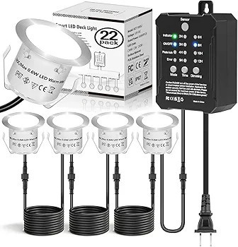چراغ LED پله با ترانس 12 ولت چراغ فضای باز ضدآب HIBOITEC کیت نورپردازی باغ و حیاط چراغ