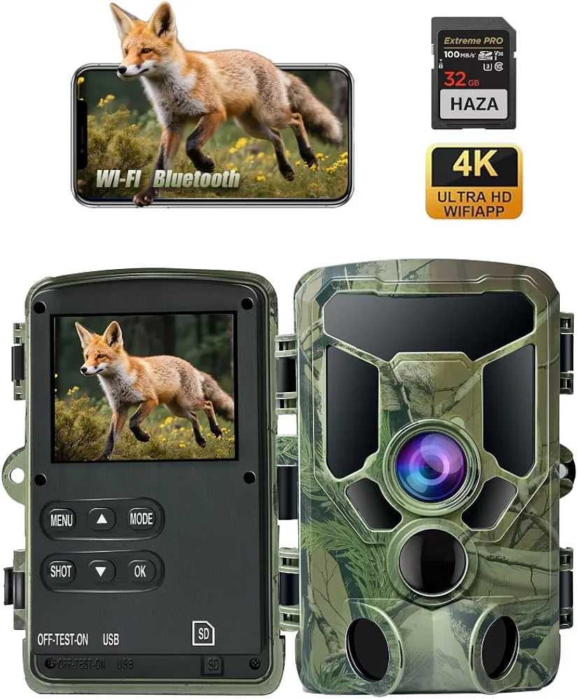 دوربین تله‌ای HAZA دوربین شکار HAZA دوربین حیات وحش 4K دوربین شکار وای‌فای