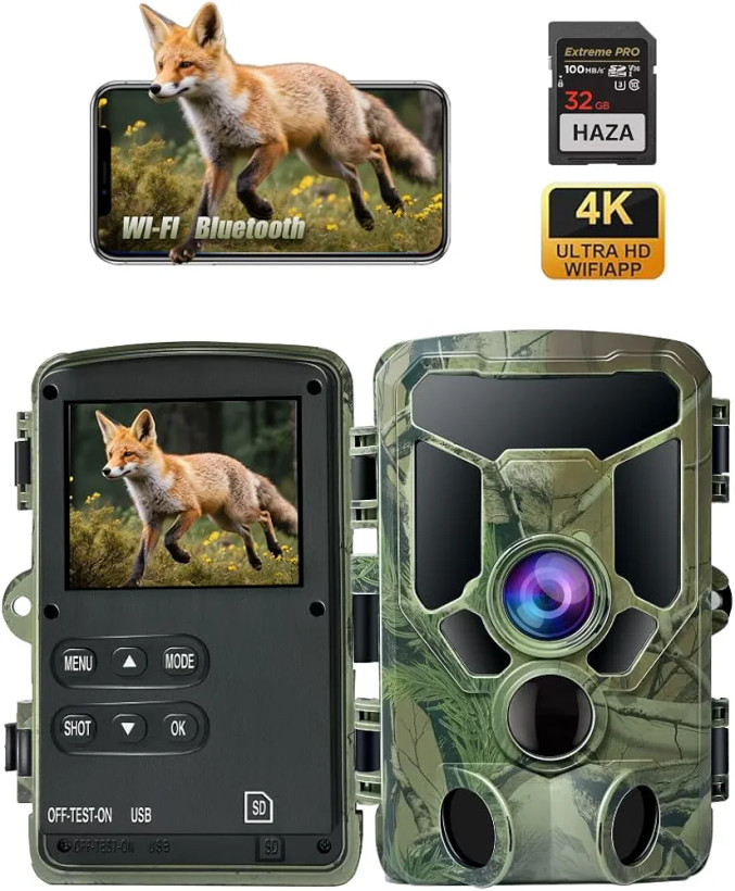 دوربین تلهای HAZA دوربین شکار HAZA دوربین حیات وحش 4K دوربین شکار وایفای