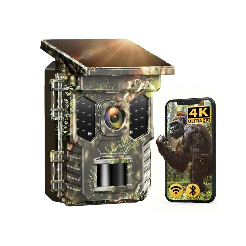 دوربین تله‌ای خورشیدی XTU Solar WiFi Trail Camera دوربین شکار 4K دوربین حیات وحش 64 مگاپیکسل
