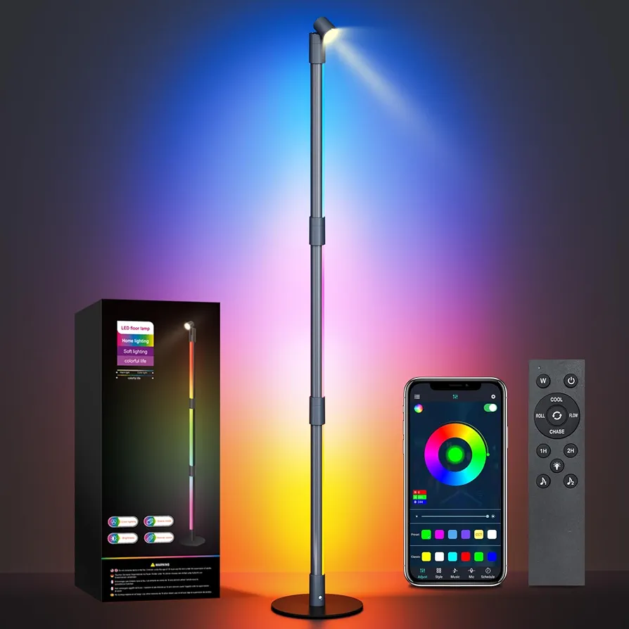 چراغ ایستاده RGB چراغ ایستاده هوشمند چراغ گیمینگ RGB چراغ گوشه اتاق چراغ دکوراتیو ایستاده