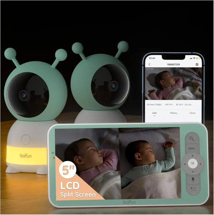 مانیتور نوزاد BOIFUN، دوربین اتاق کودک، بیبی مانیتور، مانیتور کودک تصویری، دوربین مراقبت نوزاد