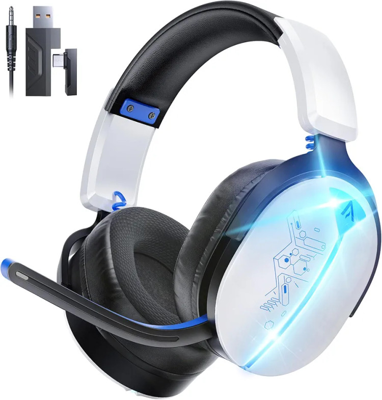 هدست گیمینگ بی سیم Buwnia G6000 هدست گیمینگ وایرلس هدست گیمینگ PS5 هدست گیمینگ PS4 هدست بی سیم کامپیوتر هدست 7.1 Surround Sound هدست گیمینگ کم تاخیر هدفون گیمینگ حرفه ای هدست بلوتوثی گیمینگ هدفون Over Ear بی سیم