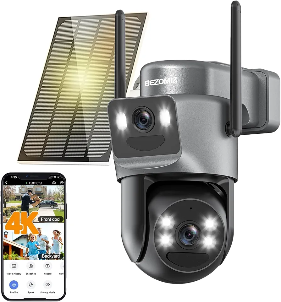 دوربین خورشیدی Bezomiz QW8 دوربین مداربسته خورشیدی دوربین وای فای خورشیدی دوربین هوشمند Bezomiz Smart Solar Camera QW8