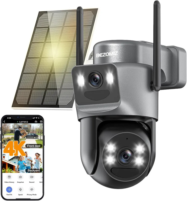 دوربین خورشیدی Bezomiz QW8 دوربین مداربسته خورشیدی دوربین وای فای خورشیدی دوربین هوشمند Bezomiz Smart Solar Camera QW8