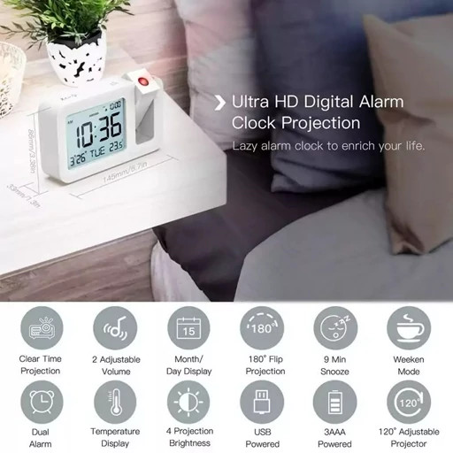 ساعت رومیزی دیجیتال پروژکتور دار مدل ygh5235